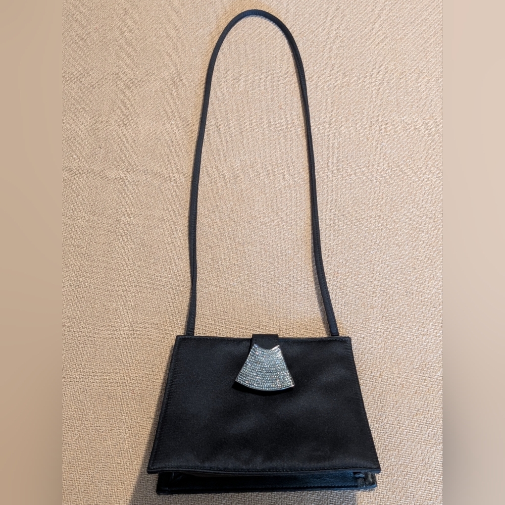 Vintage Tanner Made in Italy Black Small Elegant Shoulder Bag Purse